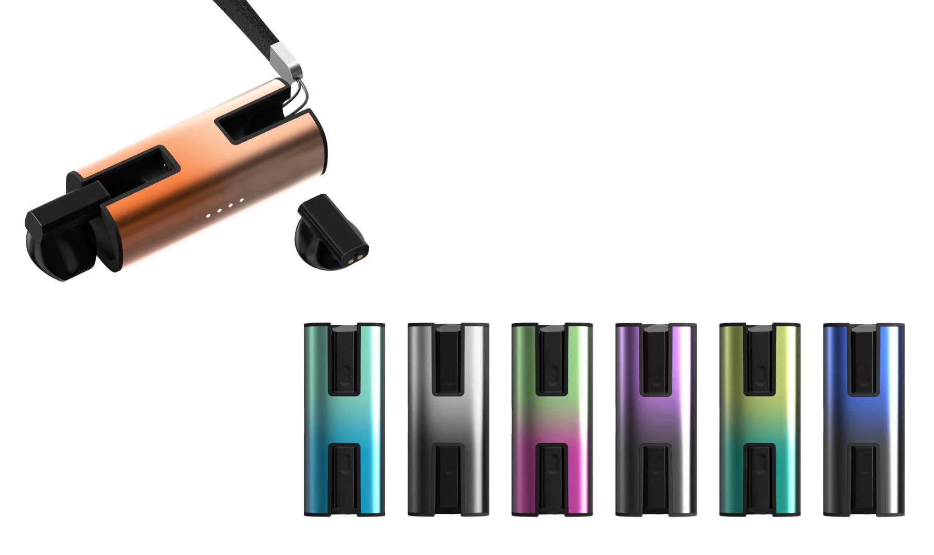 Gradient color charging case earphones with lanyard GLY-T11